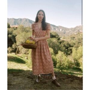 Christy Dawn | The Dawn Dress in Mandarin Ditsy Field | L